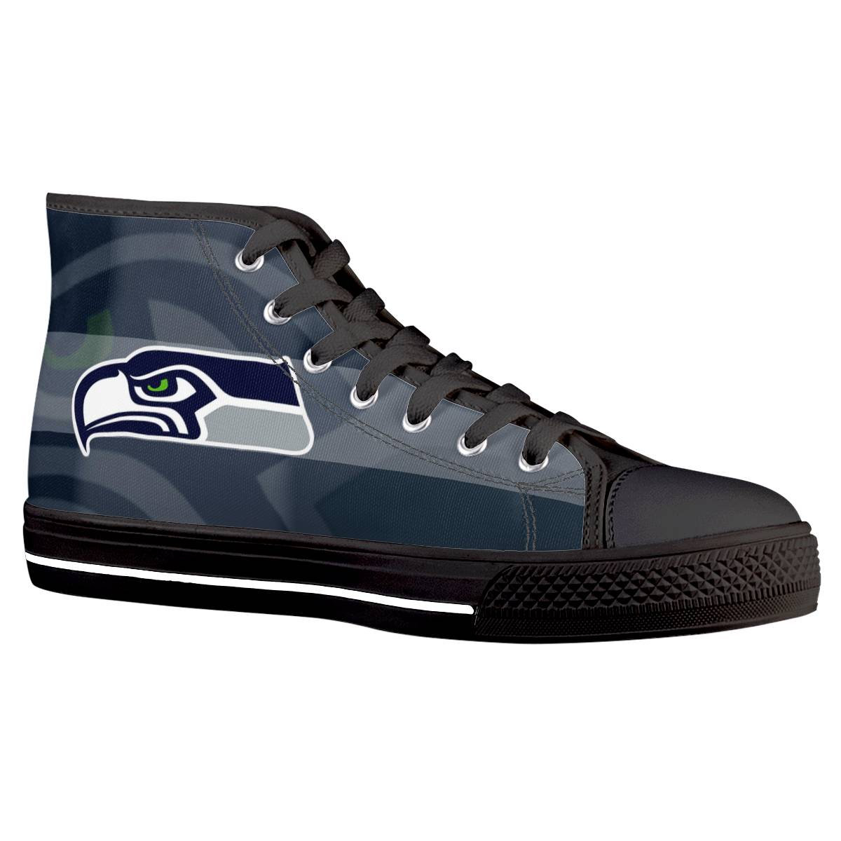 Men's Seattle Seahawks High Top Canvas Sneakers 005 Men's Seattle Seahawks High Top Canvas Sneakers 005